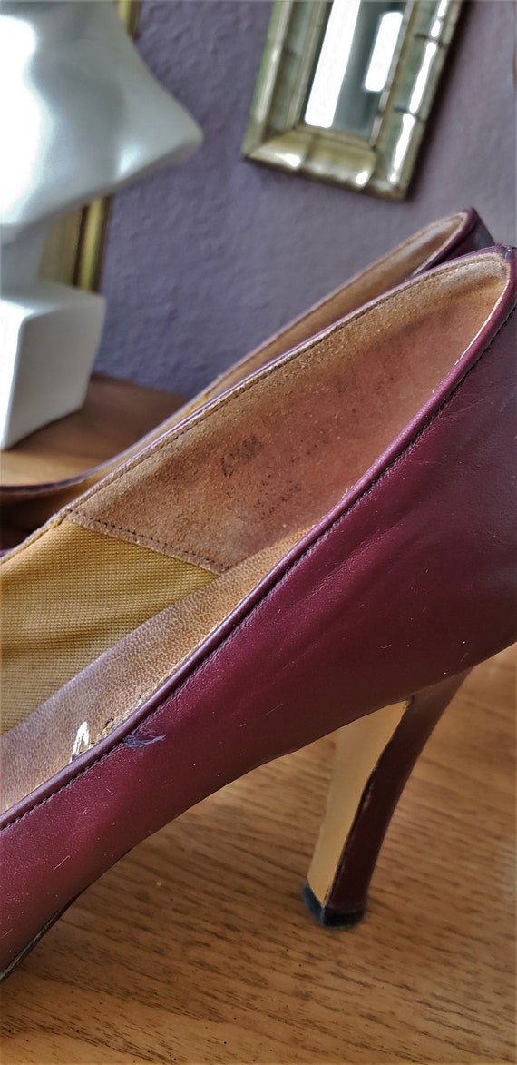 Vintage 1970's Andarte Burgundy Leather High Heel… - image 6