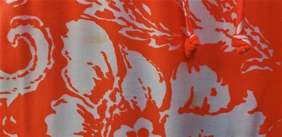 Vintage 1970's Sun Fashions of Hawaii Orange & Wh… - image 7