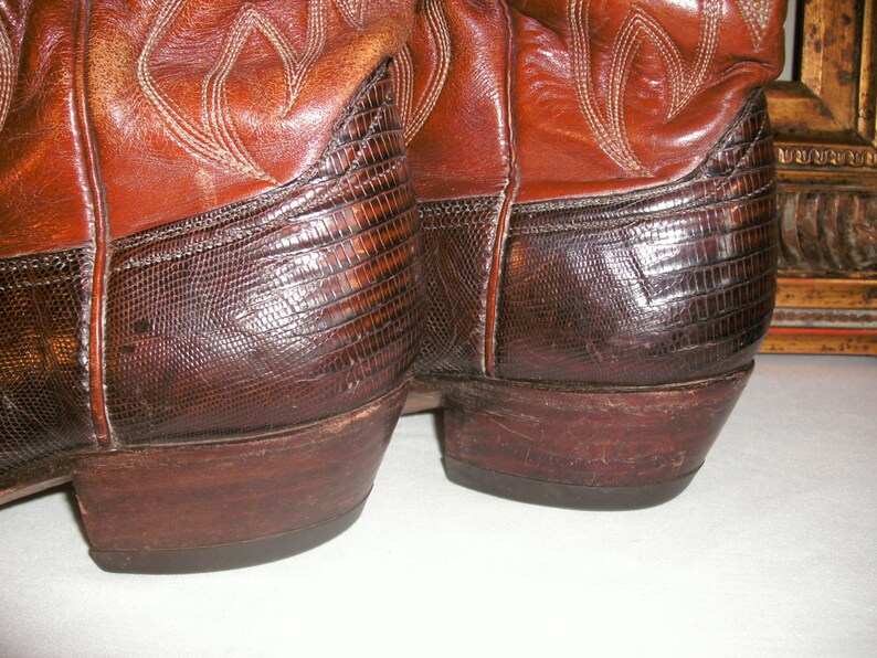 Vintage Dan Post Brown Lizard Skin Boots Size 10 1/2 D | Etsy