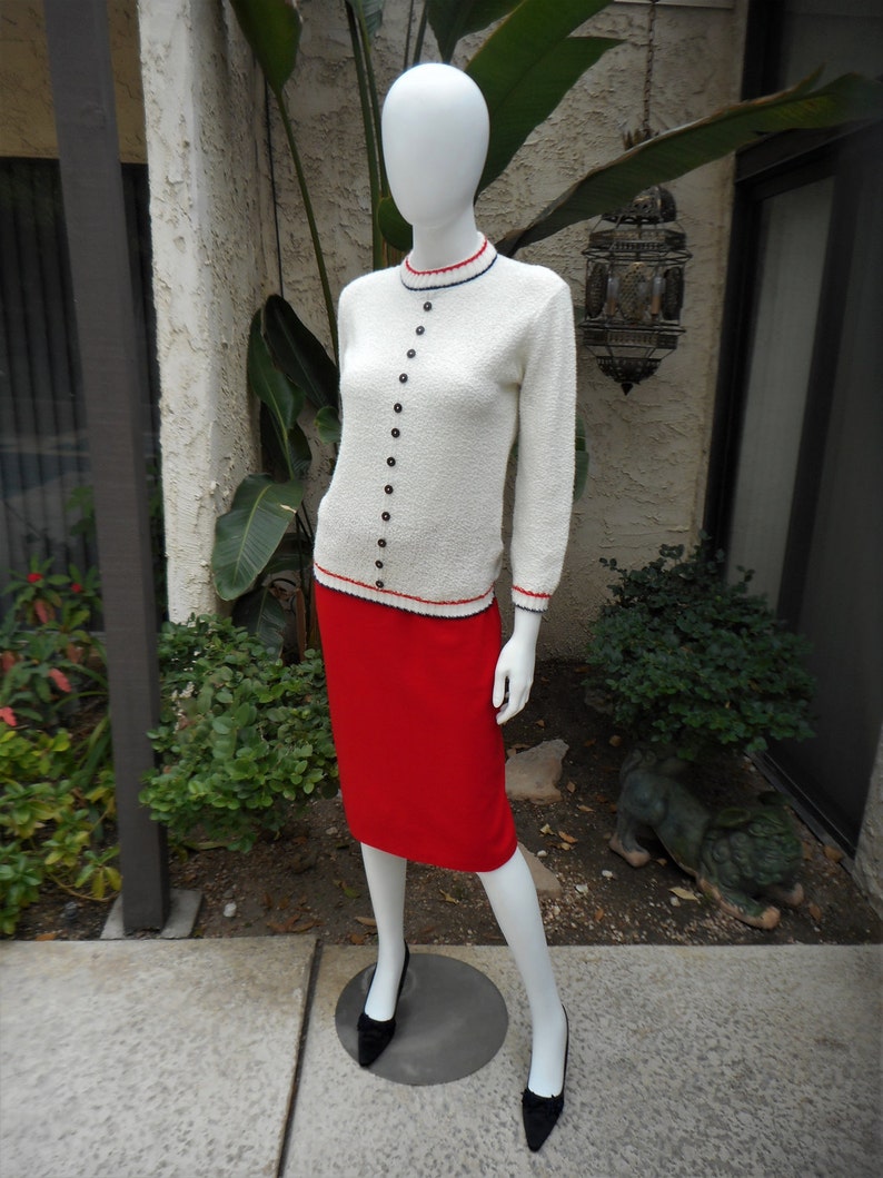 Vintage 1960/'s White Sweater Size 1012