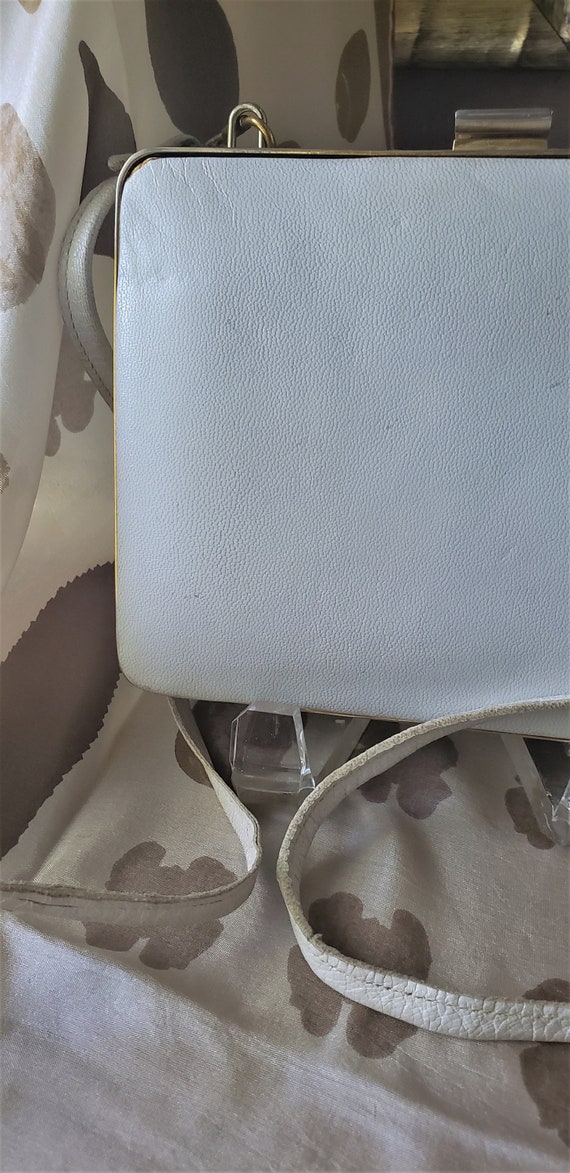 Vintage 1980's Bellido White Leather Shoulder Bag - image 2