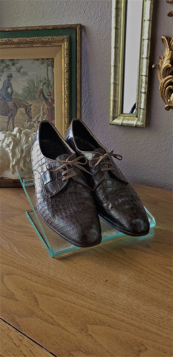 Vintage 1980's Picallo Brown Alligator Men's Oxfor