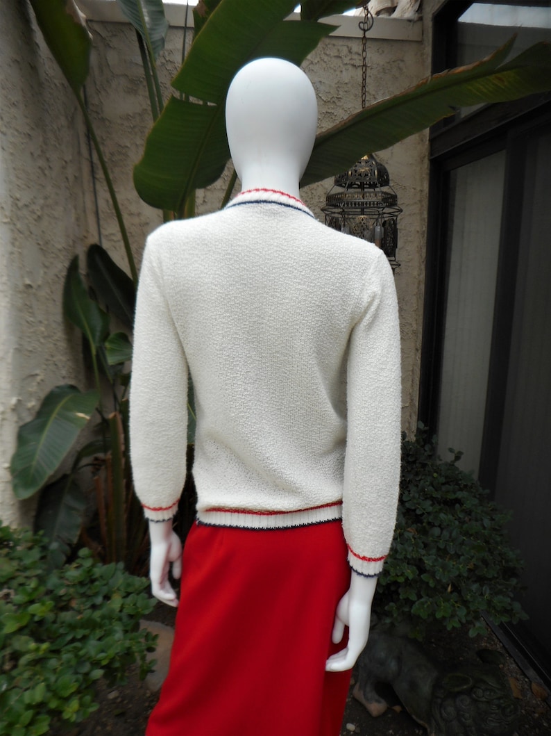 Vintage 1960/'s White Sweater Size 1012