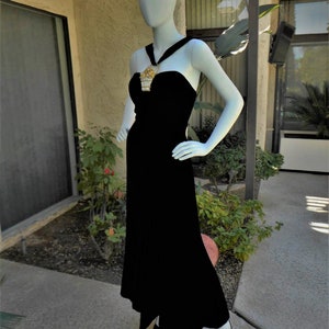 Vintage 1980's Eugene Alexander Black Velvet Evening Gown Size 10 image 1