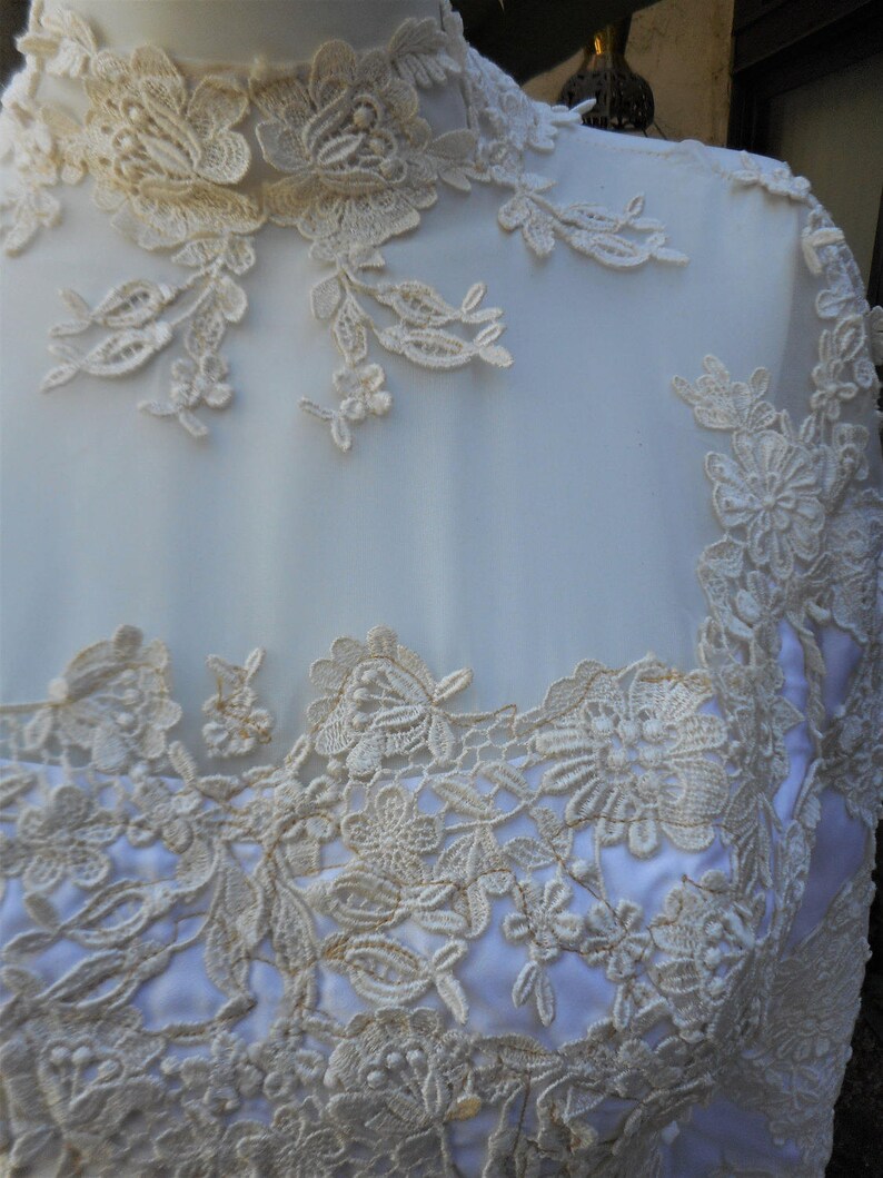 Vintage 1970's William Cahill Cream Empire Waist Wedding Dress and ...