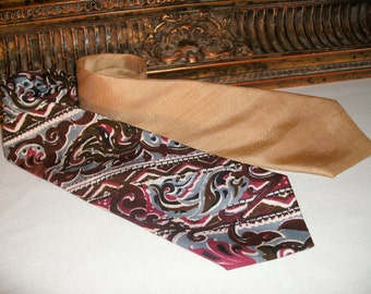 Vintage 1960's Men's Thai Silk Skinny Ties