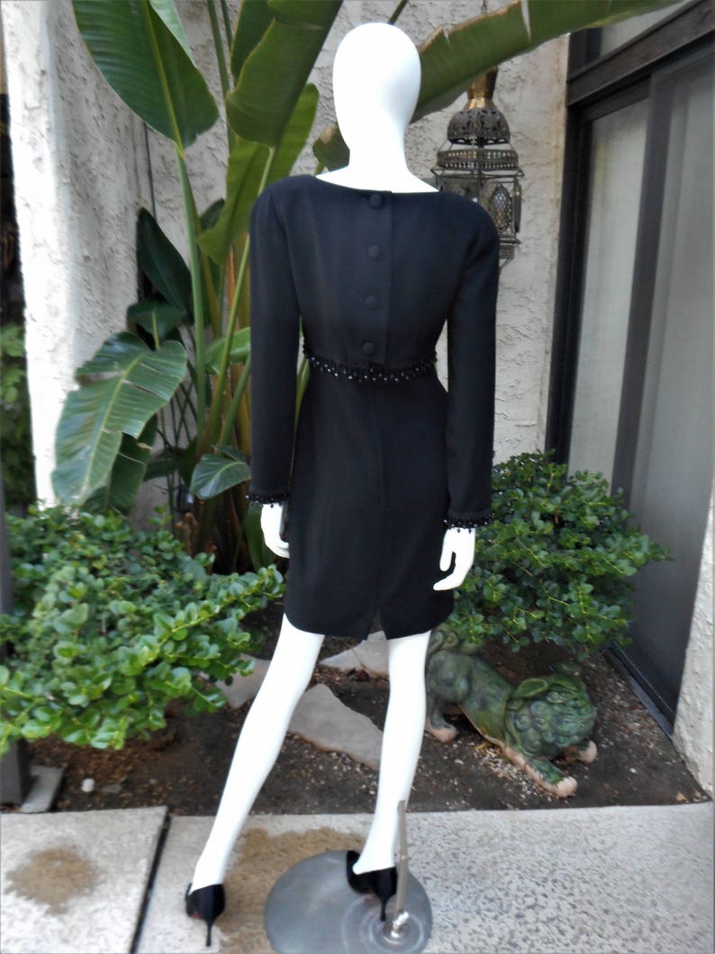 Size 8 Vintage 1990/'s A.J Bari Black Cocktail Dress