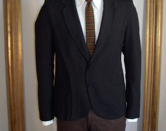 Vintage 1980's Cotler Short Black Jacket with Brown Specks - Size 40