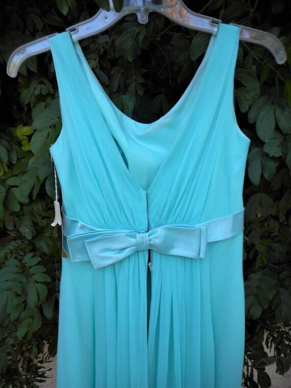 Vintage 1960's Coquette Frocks Blue Chiffon Empir… - image 4