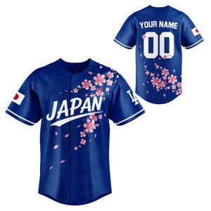 Custom Japan Baseball Jersey, Personalized Name Number Cherry Blossom Shirt