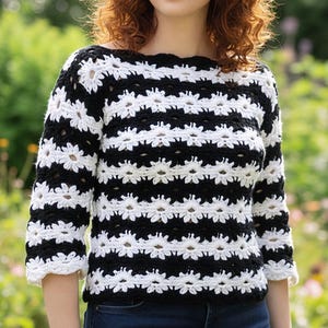 Crochet Flower Sweater Pattern | Chunky Oversized| Beginner-Friendly | Boho Pullover (PDF Pattern)
