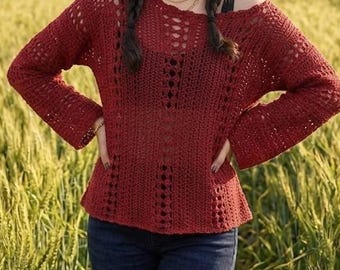 Boho Lace Crochet Top Pattern | Easy Summer Cardigan  | DIY Festival Beach  | Off-Shoulder Blouse PDF