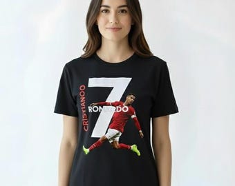 CR7 Halftone PNG – Soccer T-Shirt Design for Black Shirts (Digital Download)
