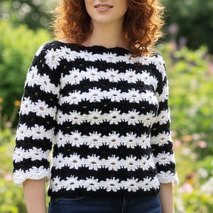 Crochet Flower Sweater Pattern | Chunky Oversized| Beginner-Friendly | Boho Pullover (PDF Pattern)