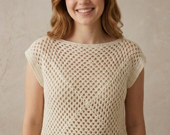 Granny Square Top Crochet Pattern PDF | Retro Halter Boho Summer Design | Women Easy Tutorial