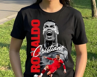 CR7 Ronaldo Halftone Streetwear PNG, Black Shirts (Digital Download)