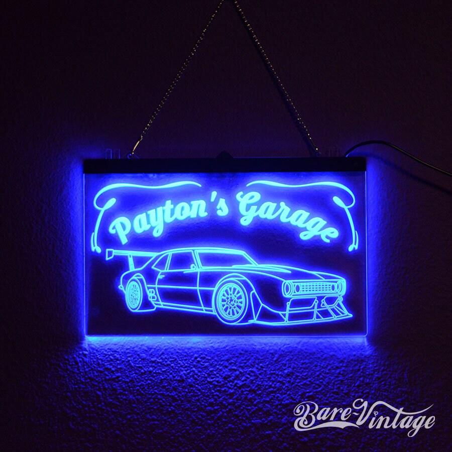 Custom LED Neon Car Sign Custom garage sign Personalized Etsy