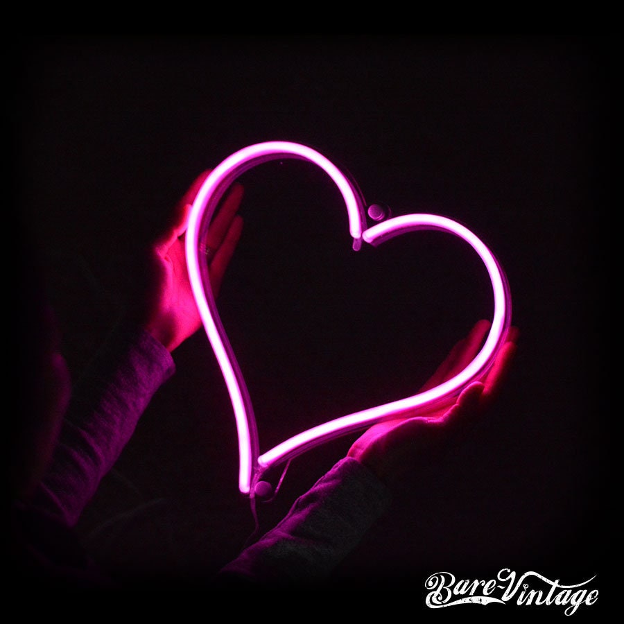 Corazón LED neón bar signo hecho a mano corazón neón luz | Etsy