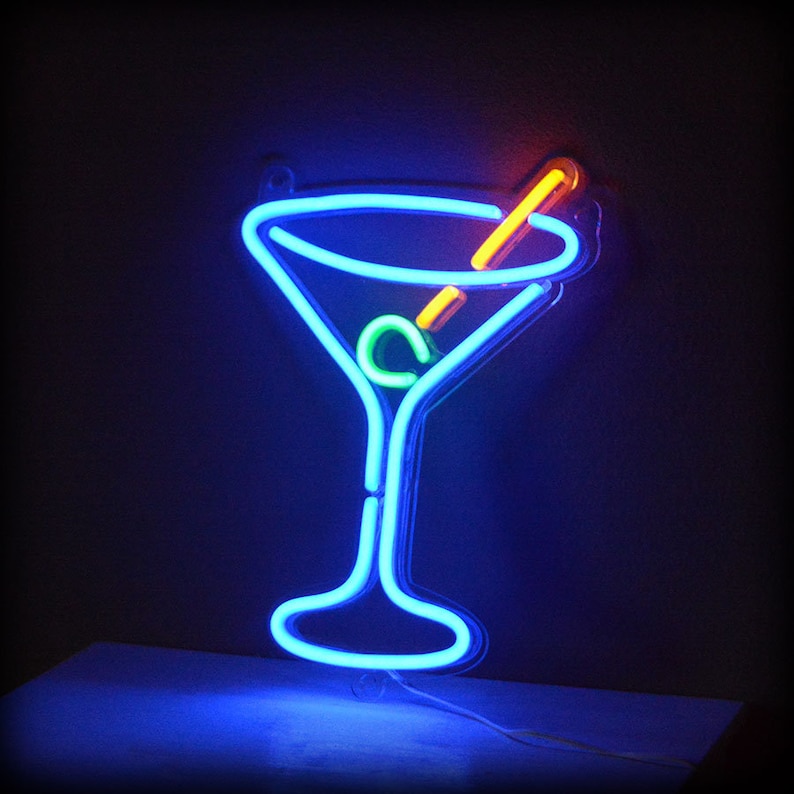 Martini Glass LED Neon Bar Sign Handmade Neon Light Custom Etsy