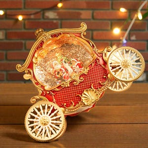 Cinderalla's Music Box Snowglobe Carriage, Windup Music Box, Carriage Centerpieces, 3d Crystal Ball Lamp, Carriage House, Snowglobe Ornament