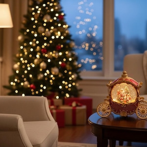 Cinderalla's Music Box Snowglobe Carriage, Windup Music Box, Carriage Centerpieces, 3d Crystal Ball Lamp, Carriage House, Snowglobe Ornament