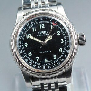 Montre homme automatique vintage ORIS Big Crown Pointer Date 7543 noire 40 mm, état excellent+4