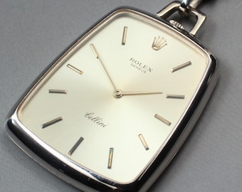Vintage ROLEX Cherini 3727 Men's Manual Pocket Watch 32mm 18K 0750 19J