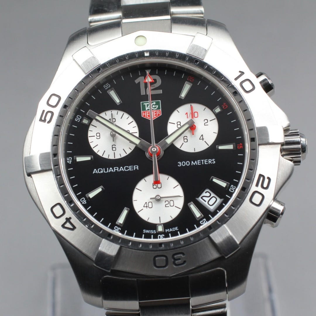Box Tag Heuer Aquaracer CAF1110 Chronograph Black Quartz Men's Watch ...
