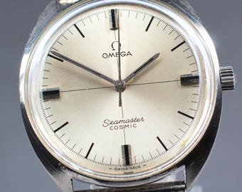 Reloj vintage OMEGA Seamaster COSMIC de 35 mm para hombre, manual, esfera en forma de cruz