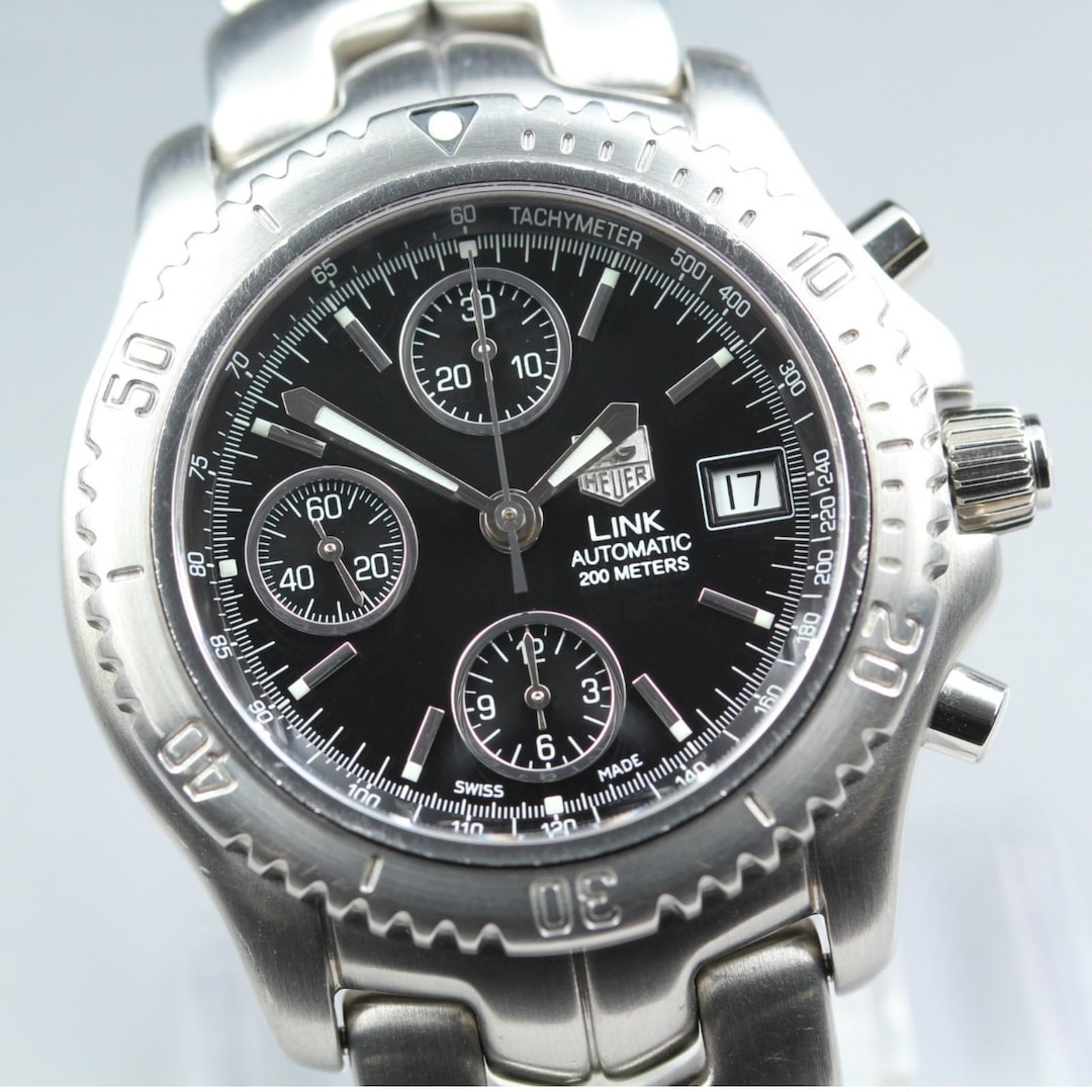 TAG Heuer 自動巻き リンク CT2111 きれい Exc+5*box Tag Heuer Tag Heuer Link Ct2111 Black Automatic Men's