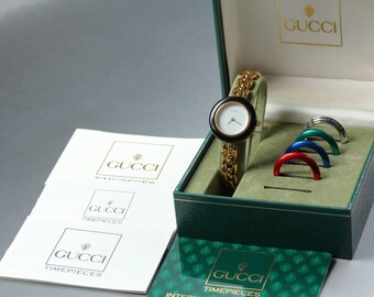 6 Color Vintage GUCCI Change Bezel 11/12.2 (exc+5) Quartz  display picture 1