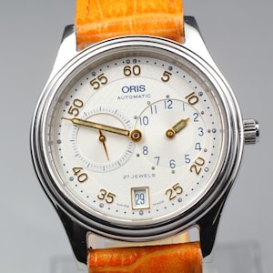 Vintage Oris Pointer 7403 Date Silver Dial Men's Automatic Watch 35mm JAPAN