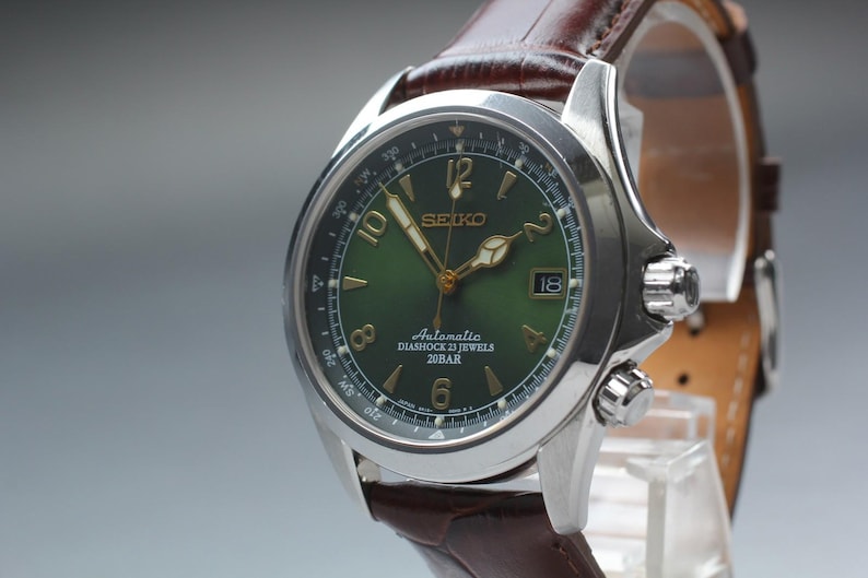 Exc+5] SEIKO Alpinist 6R15-00E0 SARB017 Reloj automático verde para hombre JAPÓN imagen 2