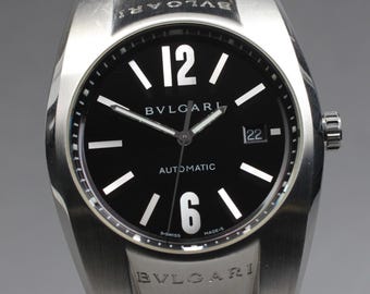 BVLGARI Ergon EG40S Black Dial Automatic Date Boy's Watch 40mm From JAPAN Box