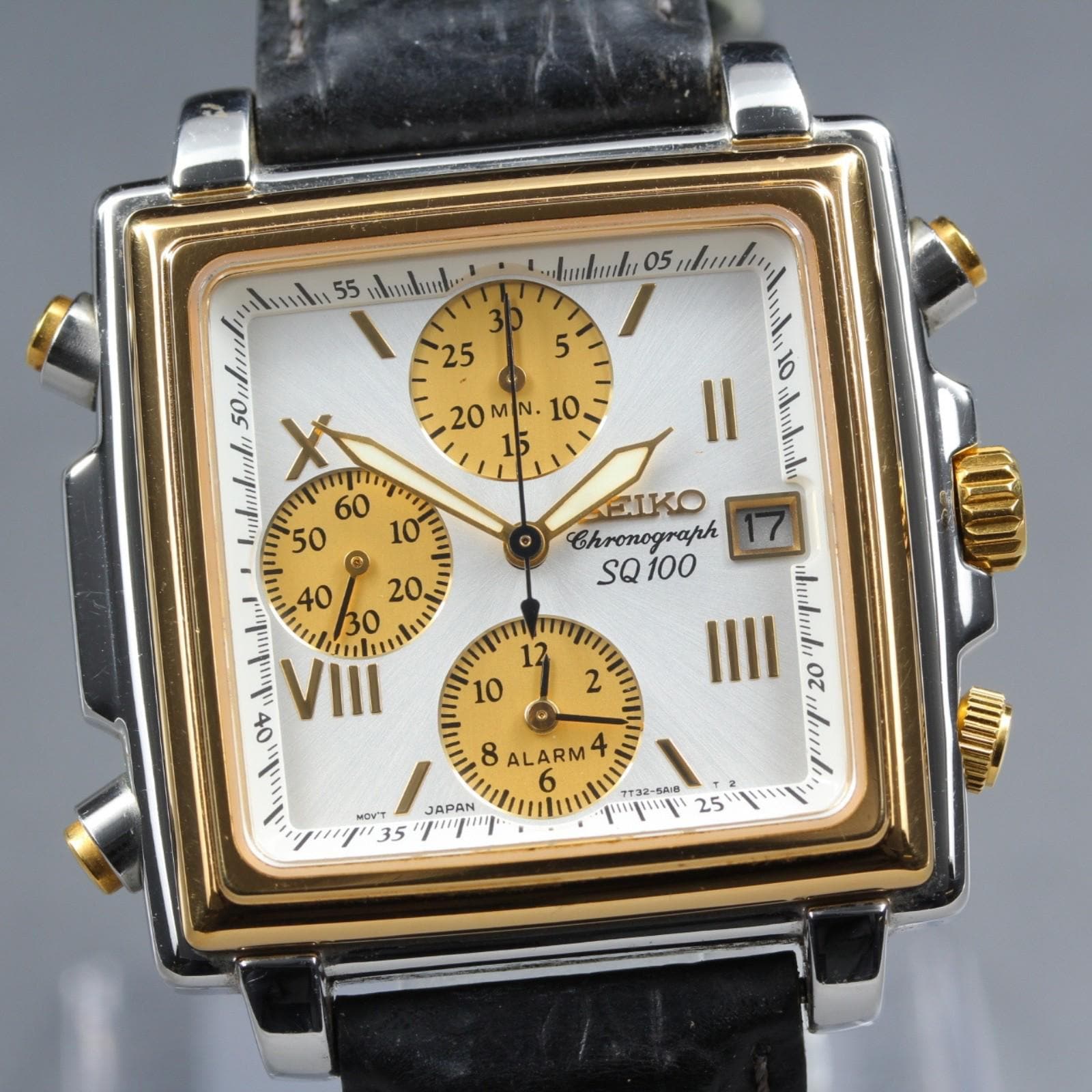 Seiko Chronograph SQ100 Watch Quartz 7T32-6B50 - | Vintage 7T32 SQ 