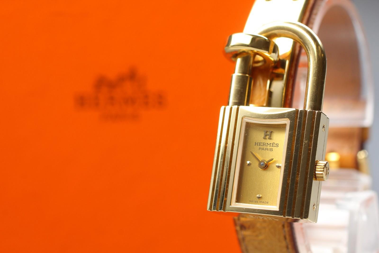 Hermes Watch Kelly watch 20mm Women\'s Gold X Browns 1841328 Hermès Near MINT / PAPER & BOX HERMES Kelly KE1.201 Gold  main image 4