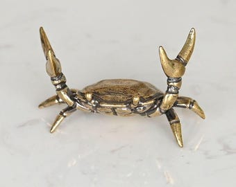 Messing Krabbe Stifthalter: Vintage Nautische Schreibtisch Aufbewahrung, Küsten Büro Accessoire