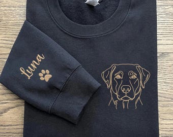 Custom Labrador Embroidered Sweatshirt Dog Name, Personalized Labrador Name Crewneck – Forever Loved, Dog Mom Gift, Pet Memorial Apparel