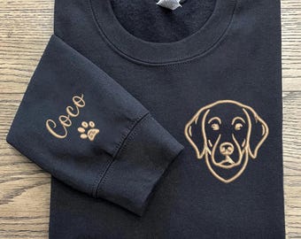 Custom Labrador Embroidered Sweatshirt Dog Name, Personalized Labrador Name Crewneck – Forever Loved, Dog Mom Gift, Pet Memorial Apparel
