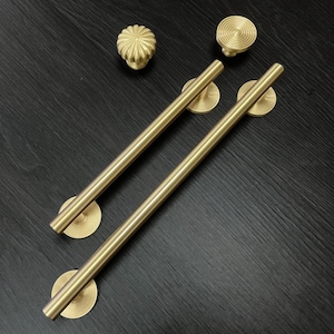 Gold Brass Appliance Pull – Heavy Duty Solid Brass Pantries Handle – 10 Inches