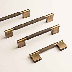 Antique Brass Hardware – Modern Drawer Pulls for Wide Drawers & Pantry Doors – 6 Inches