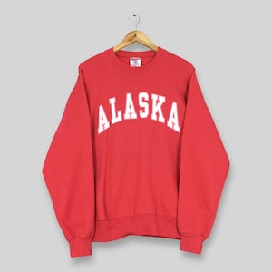 Vintage Alaska The Last Frontier Red Sweatshirt Medium Y2K Alaska USA Spell Out Printed Sweater Alaska US Jumper Alaska Sweater Size M
