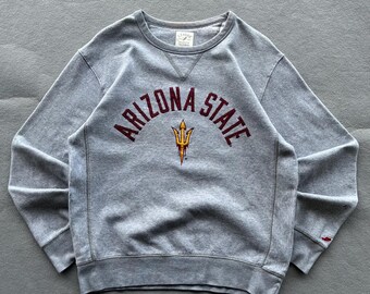 Vintage Arizona State Sun Devils NCAA Sweatshirt Medium ASU Sun Devils Embroidered Logo Sweater Arizona State University Gray Jumper Size M