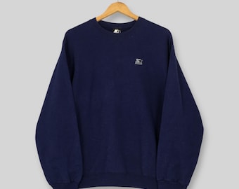 Vintage Starter American Sportswear Sweatshirt Medium Starter Athletic Navy Blue Plain Sweater Starter United States Embroidered Crewneck M