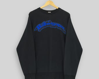Sudadera negra Bape de Bathing Ape, talla mediana, con el logotipo de Spell Out de Bape Nigo Japan, colección mundial de Bape Creeper y cuello redondo, talla M