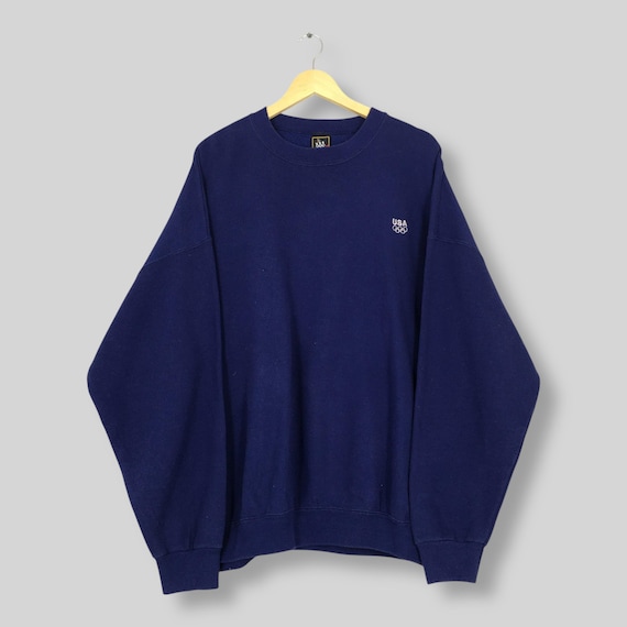 JCPenney, Vintage 90s JcPenney Olympics Usa Sweatshirt Oversize 1996 Olympics Jumper Olympics USA Embroidered Logo Crewneck Olympics Blue Sweater 3XL