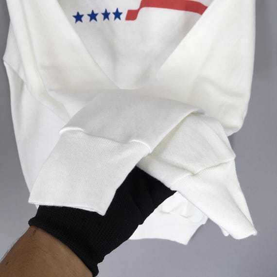 Vintage 80s Avon USA American Flag Stars Sweatshirt Large Avon Company Promo Printed Logo Sweater Avon New York City Crewneck Size L View 4