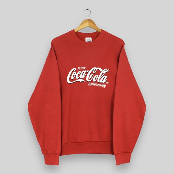 Vintage Coca Cola Carbonated Drink Sweatshirt Large Coca Cola Caffeinated Printed Logo Sweater Coca Cola Soda Drink Jumper Coke Crewneck L