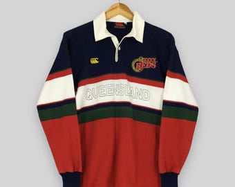 Vintage Canterbury Queensland Reds Rugby Union Shirt Small Canterbury 1996 Queensland Reds Shirt CCC Queensland Reds Training Jersey Size S