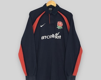 polo vintage en jersey de rugby Angleterre Roses rouges de Nike de l'an passé